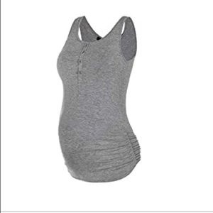 Gray Henley maternity tank, medium